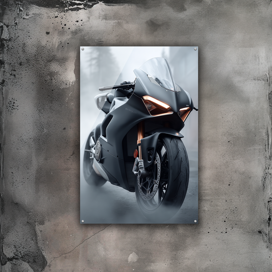 GlowRide Ducati V4 Black Edition Poster