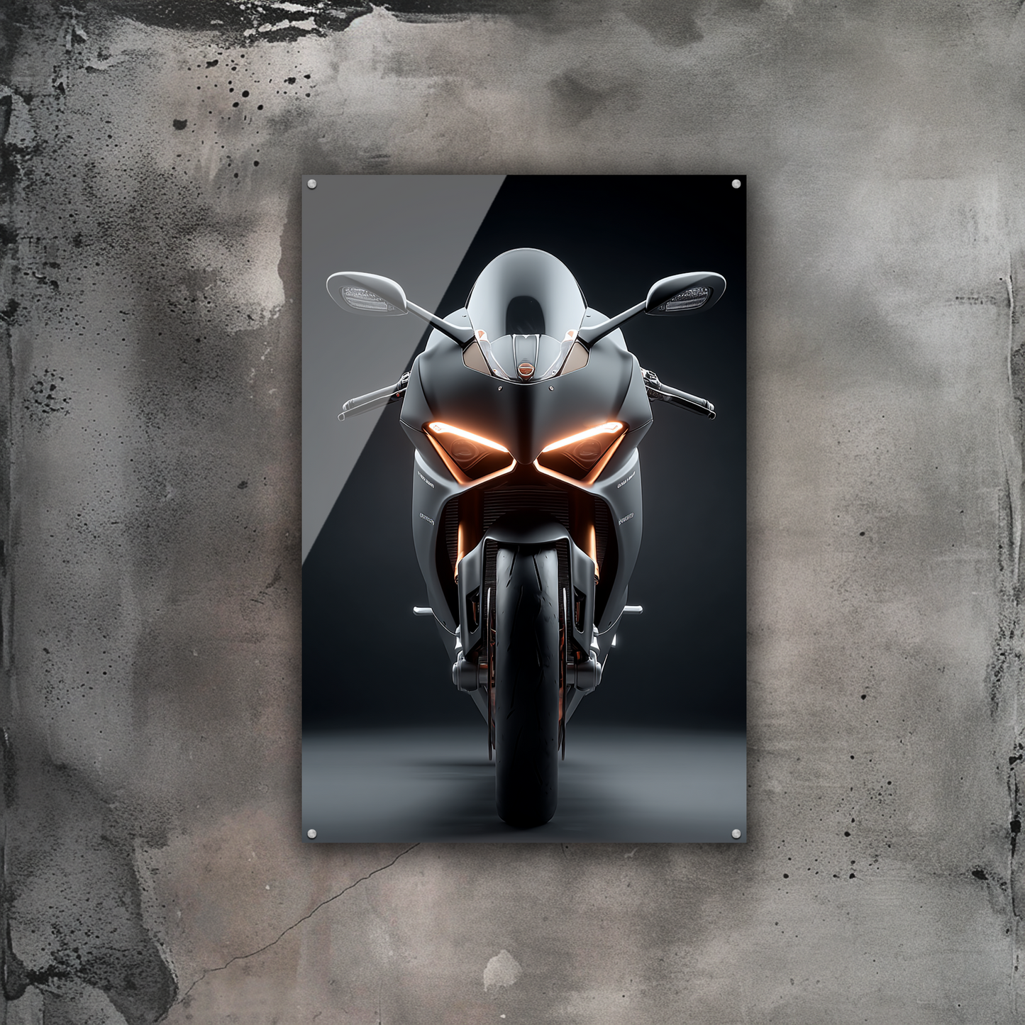 GlowRide Ducati V4 Poster