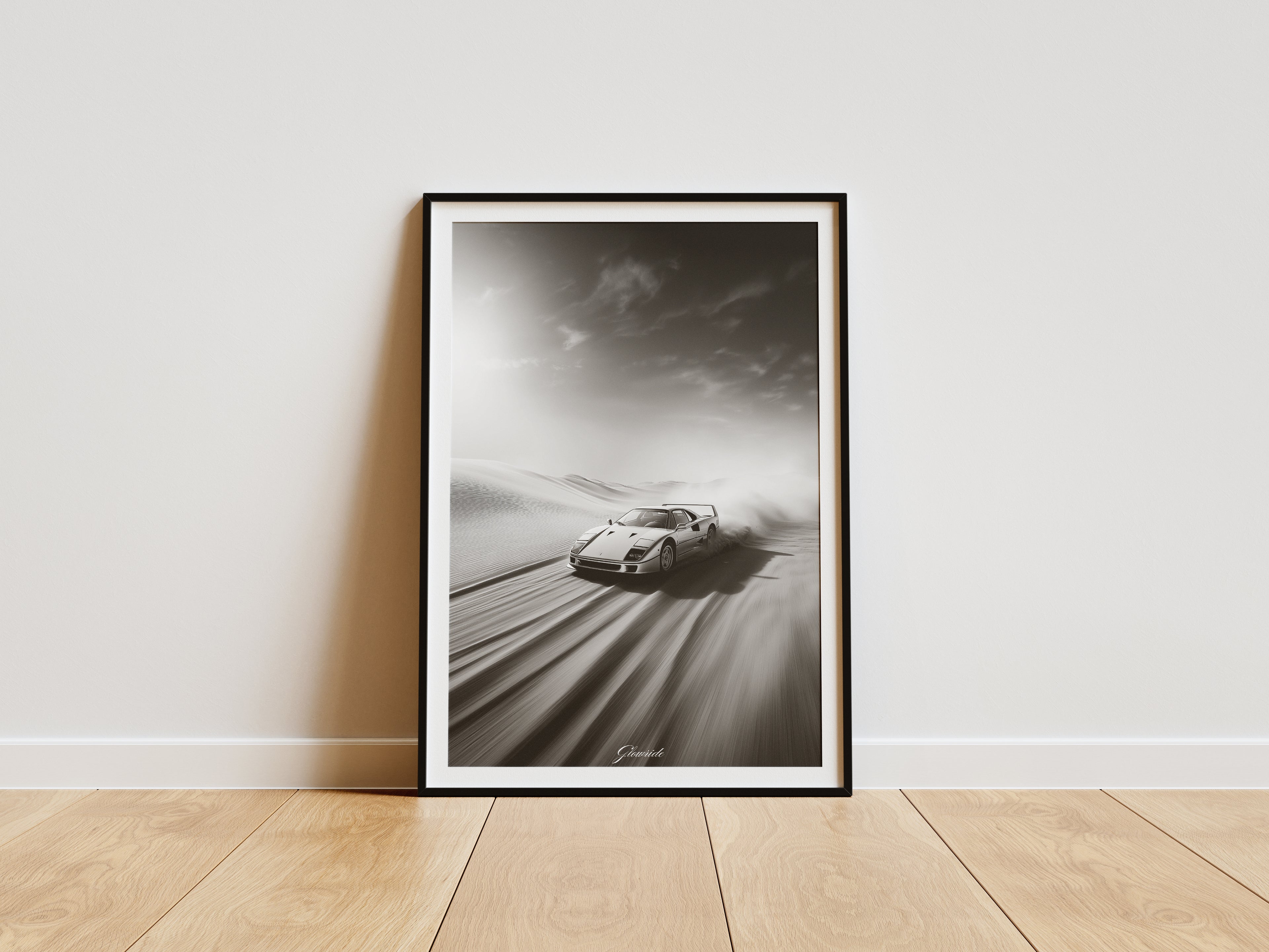 Ferrari F40 Poster Luxury Line – Schwarz-Weiß Auto-Kunstwerk