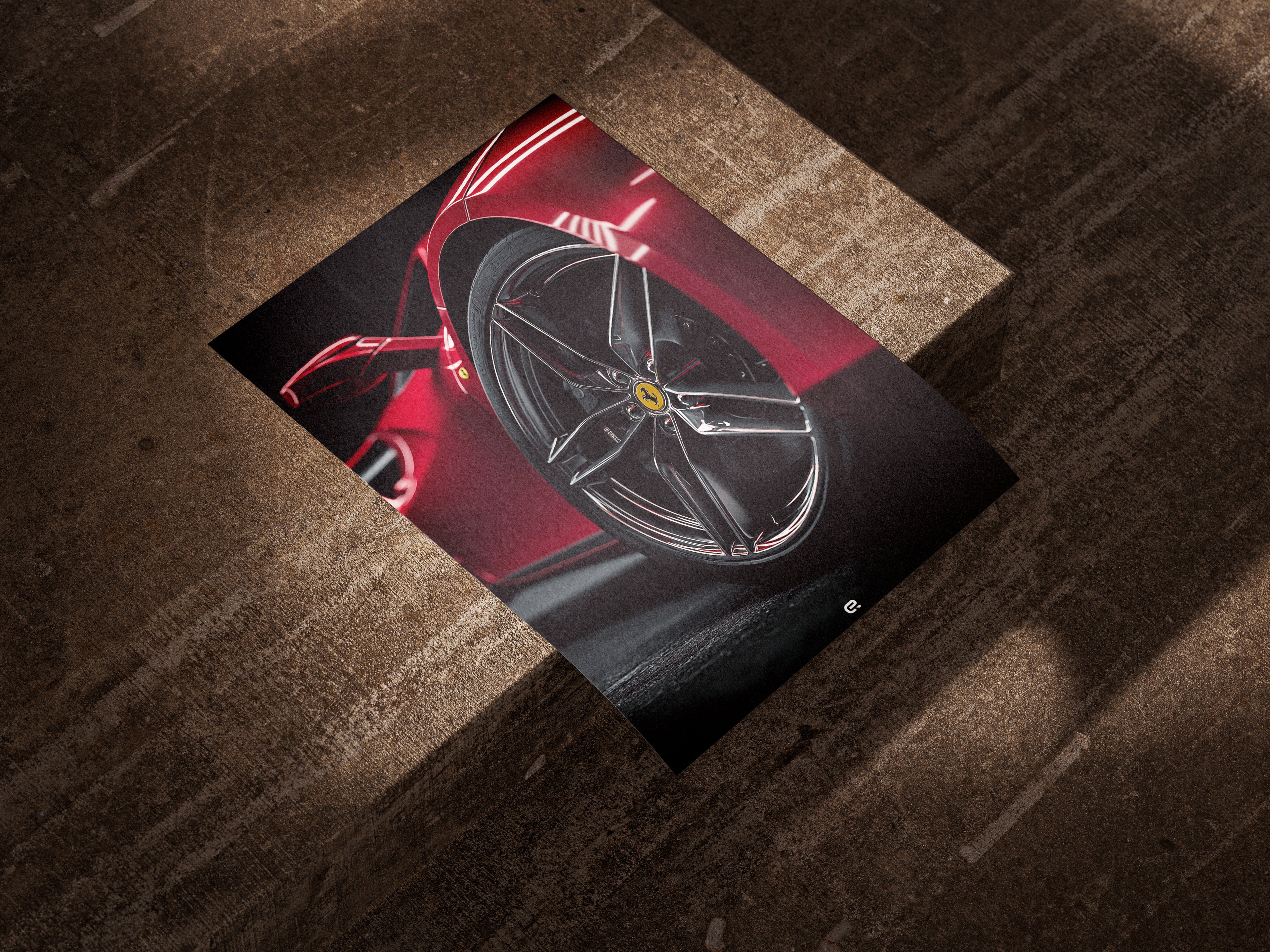 Ferrari Felge Wandbild für Autoliebhaber