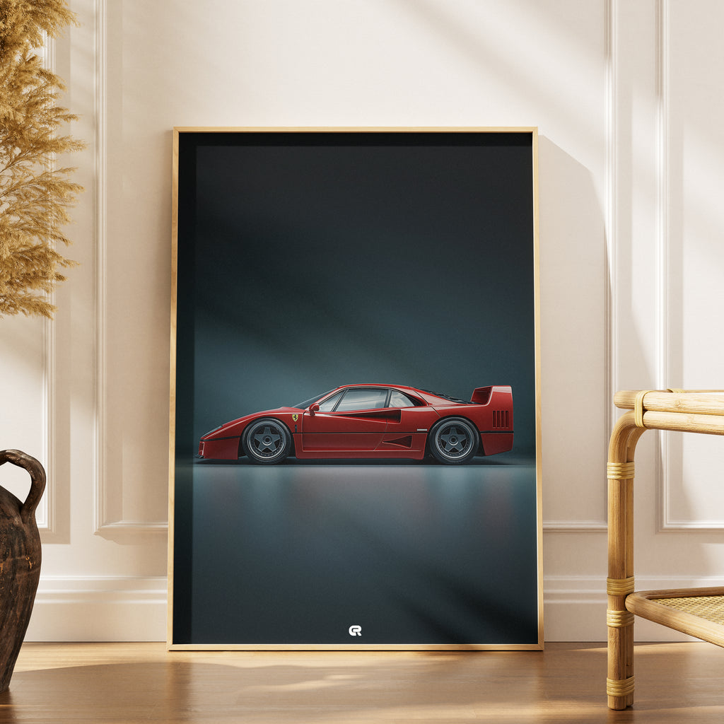 BMW E46 Poster Clean Classic – künstlerische Auto-Illustration
