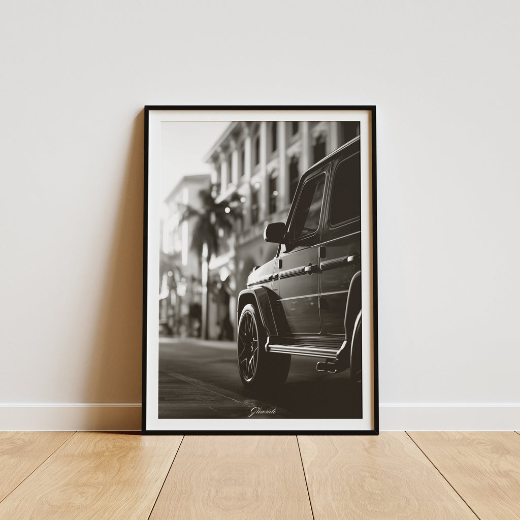 Mercedes-Benz G-Klasse Poster Luxury Line – Schwarz-Weiß Auto-Kunstwerk