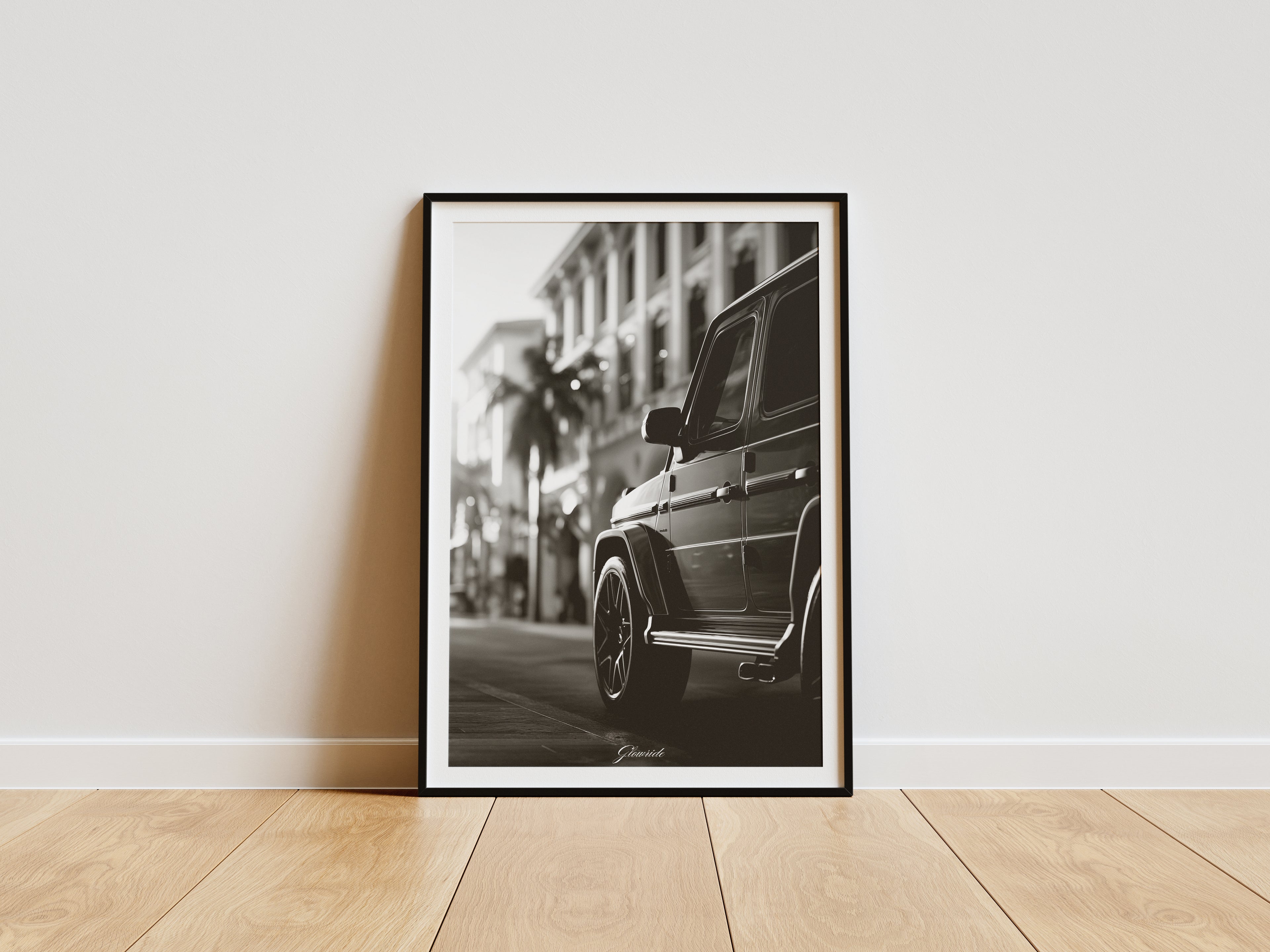 Mercedes-Benz G-Klasse Poster Luxury Line – Schwarz-Weiß Auto-Kunstwerk