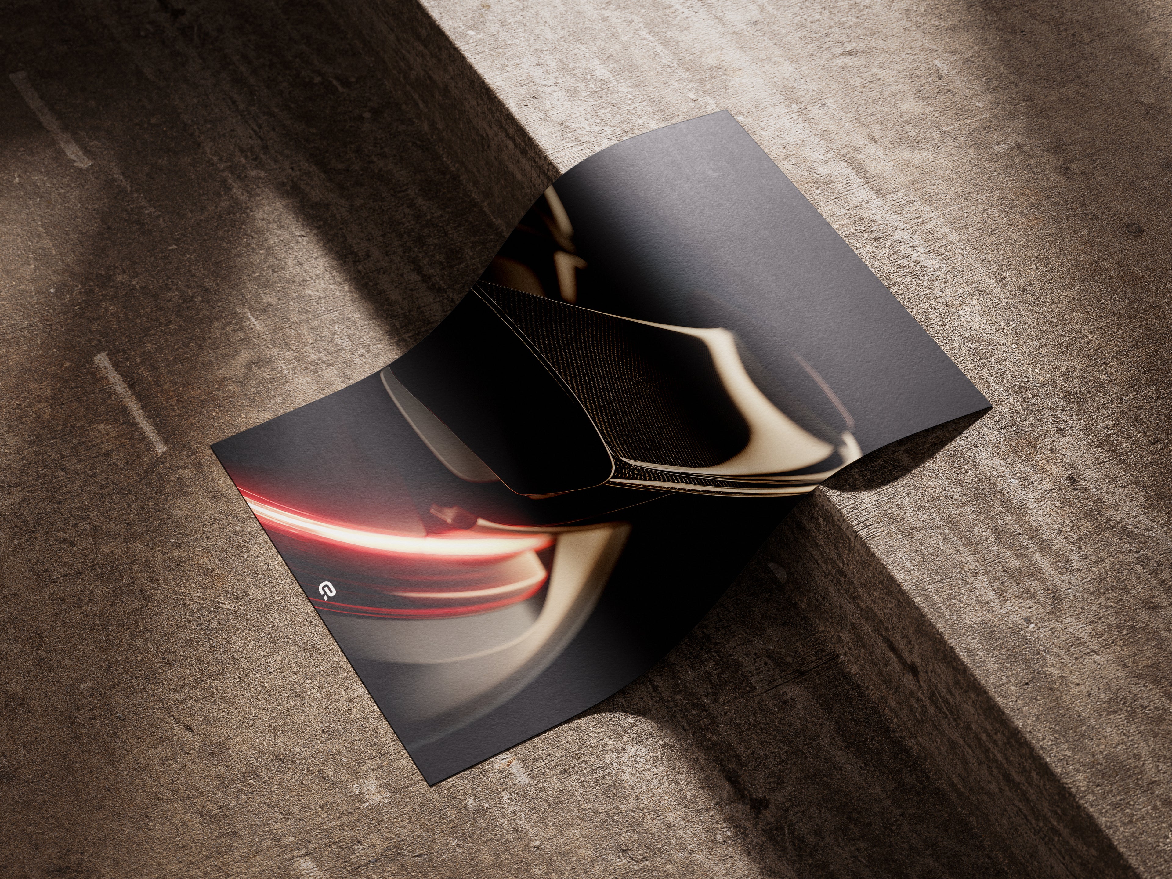 Porsche 911 GT3 RS Carbon-Spoiler Poster Detail Designs – Hochdetaillierte Auto-Illustration