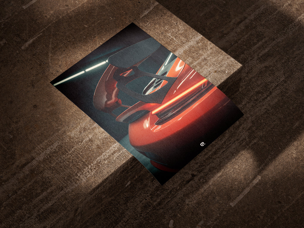 Detail Designs Kollektion – Porsche 911 GT3 RS roter Heckspoiler Illustration