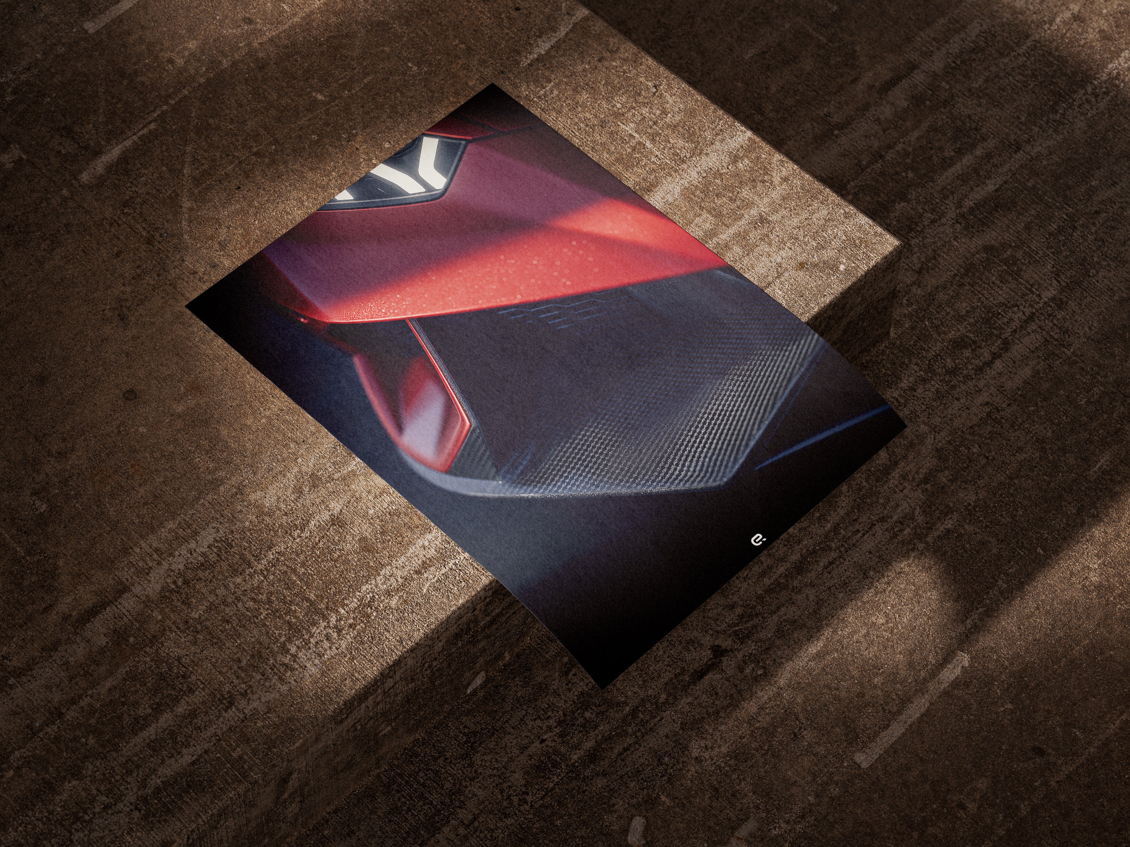 Roter Lamborghini Aventador Frontspoiler Wandbild für Autoliebhaber