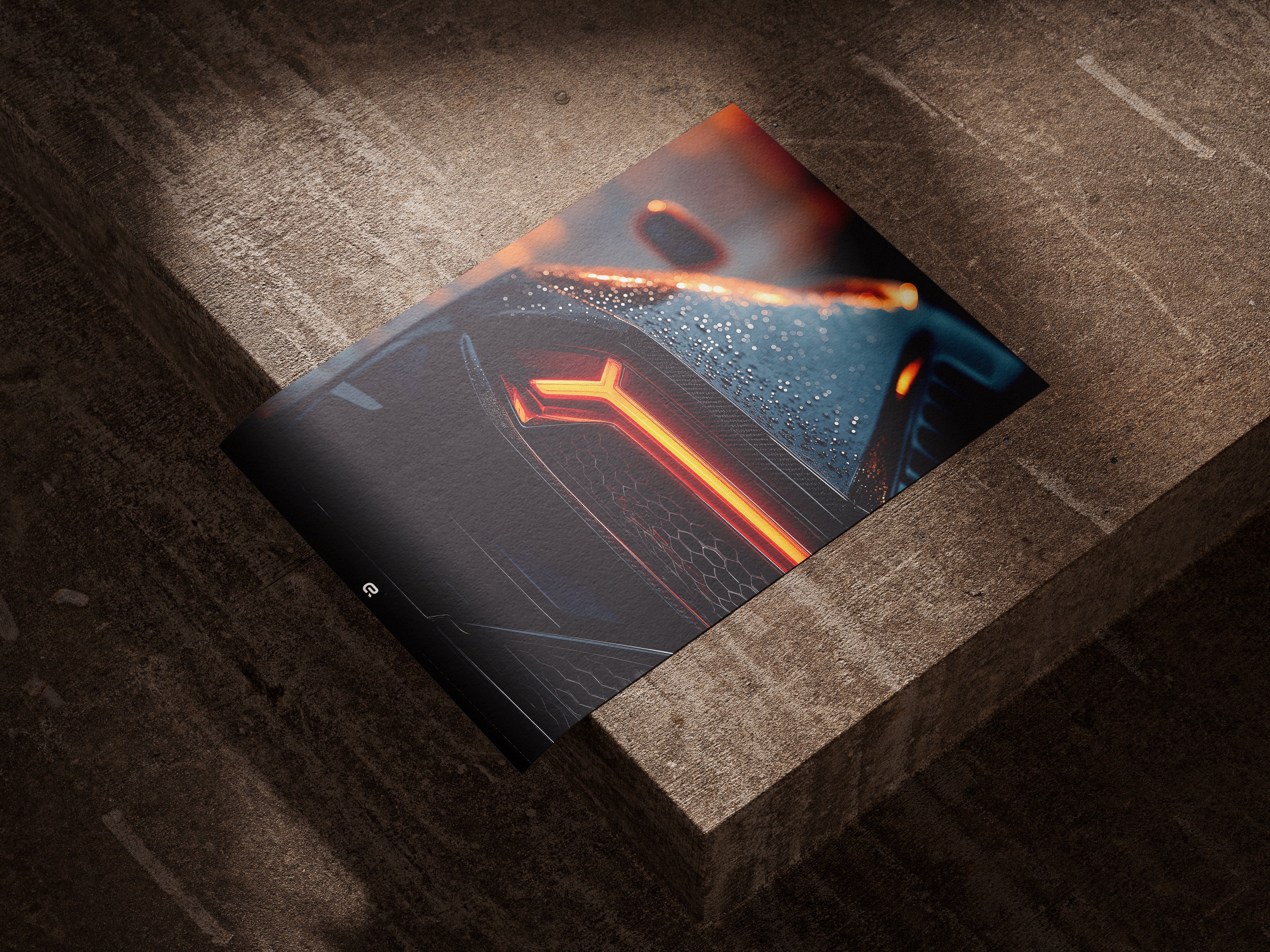 Lamborghini Rücklicht Poster Detail Designs – Hochdetaillierte Auto-Illustration