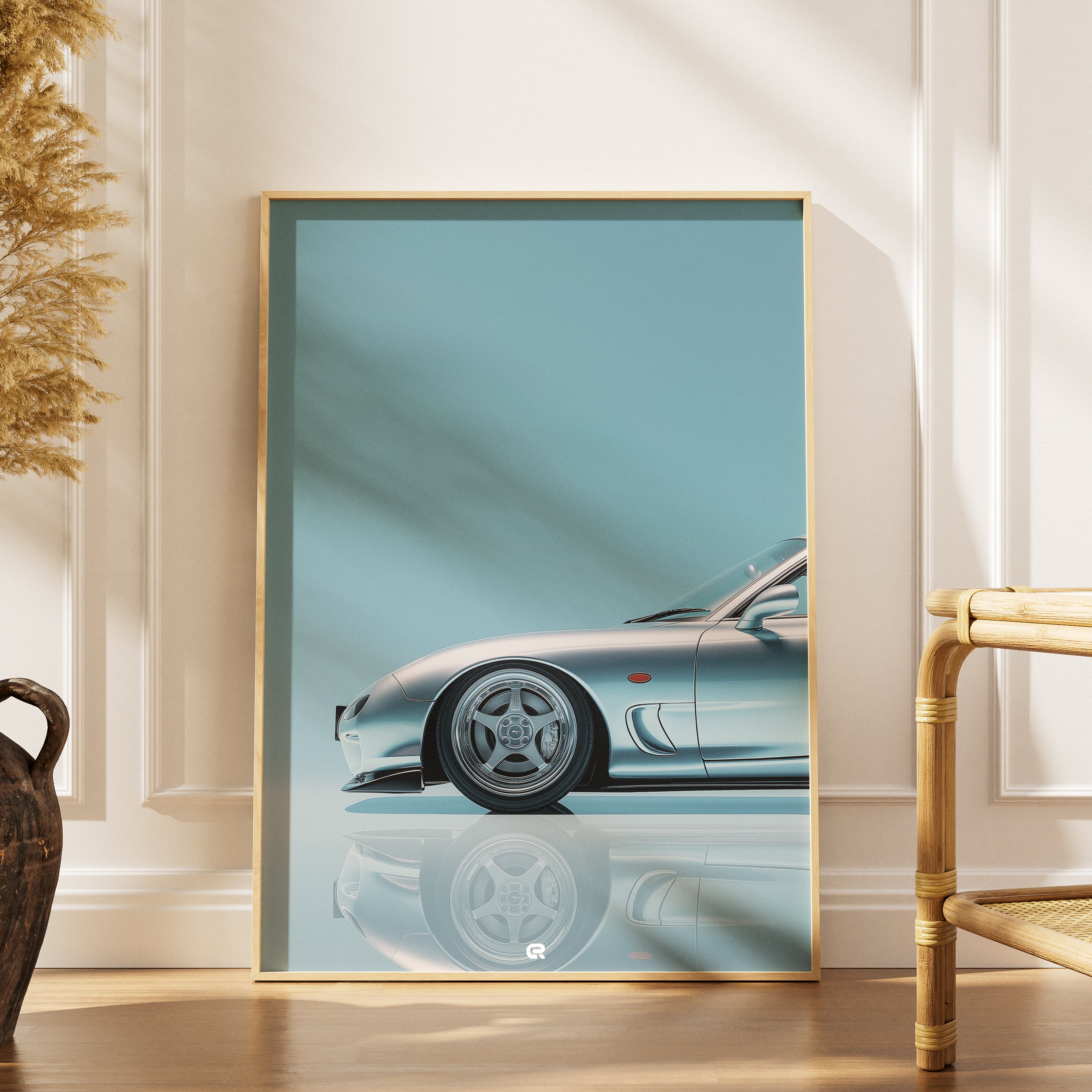 Minimalistisches Poster eines Mazda RX-7