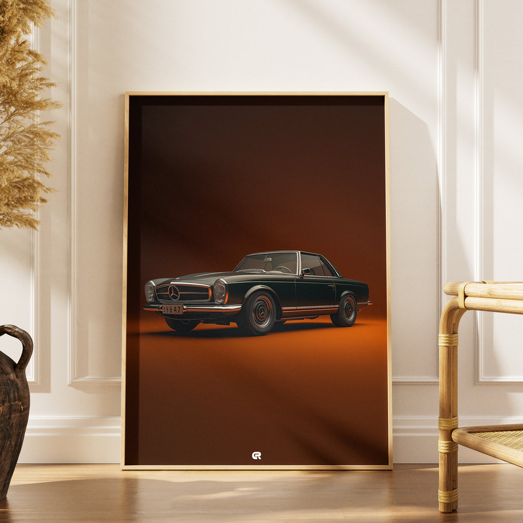 Mercedes-Benz SL Poster Clean Classic – elegante Auto-Illustration