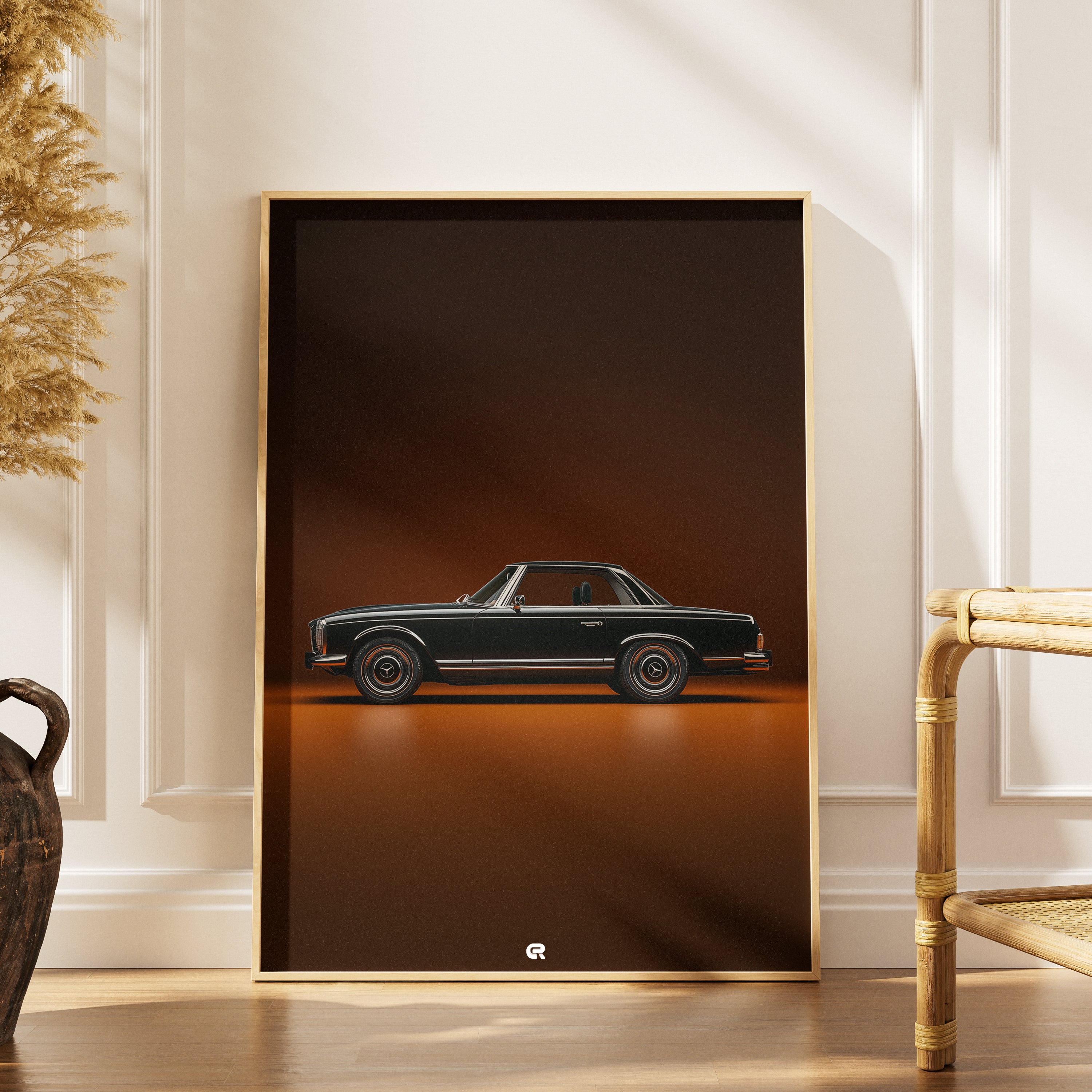 Mercedes-Benz SL Poster Clean Classic – minimalistisches Auto-Kunstwerk