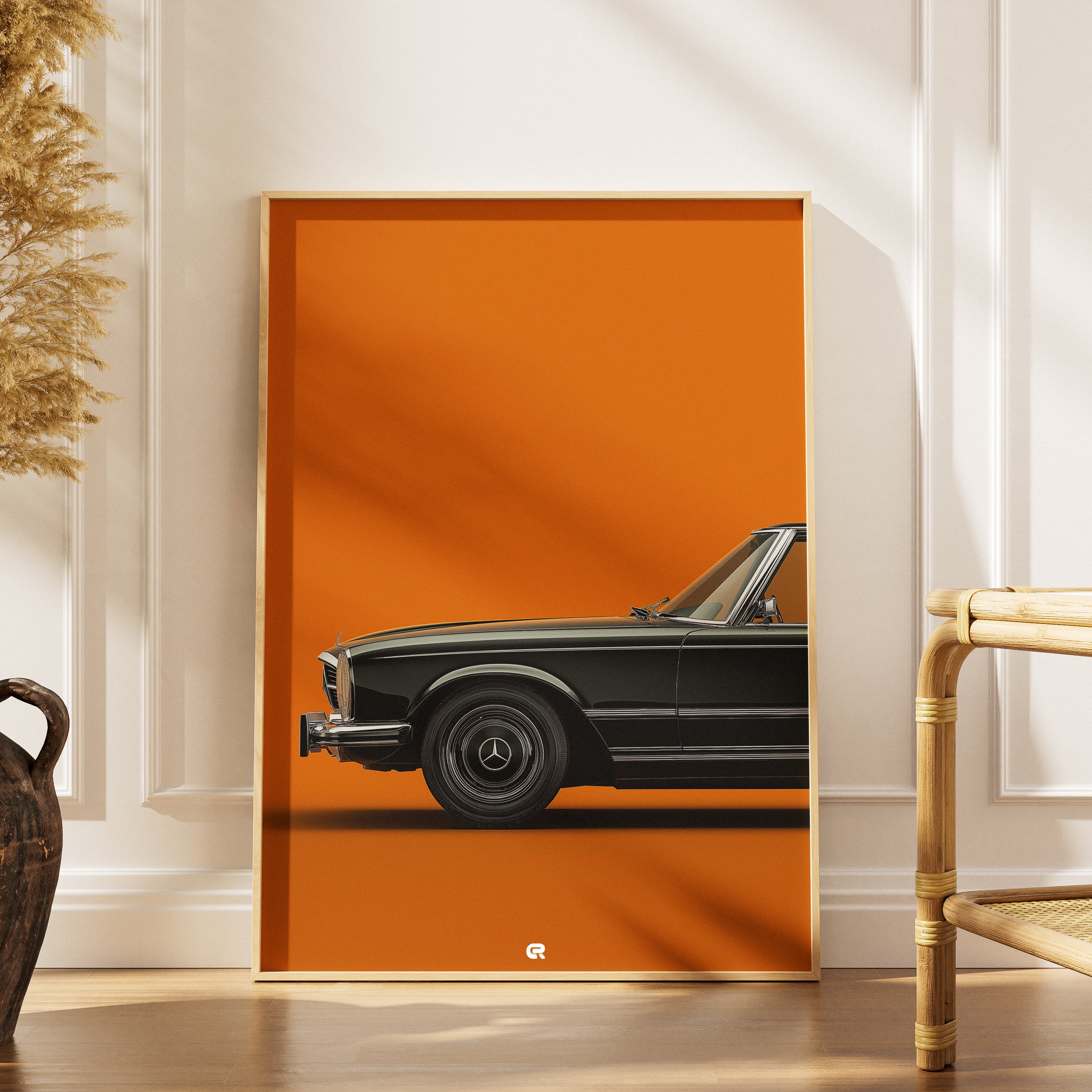 Mercedes-Benz SL Poster Clean Classic – künstlerische Auto-Illustration