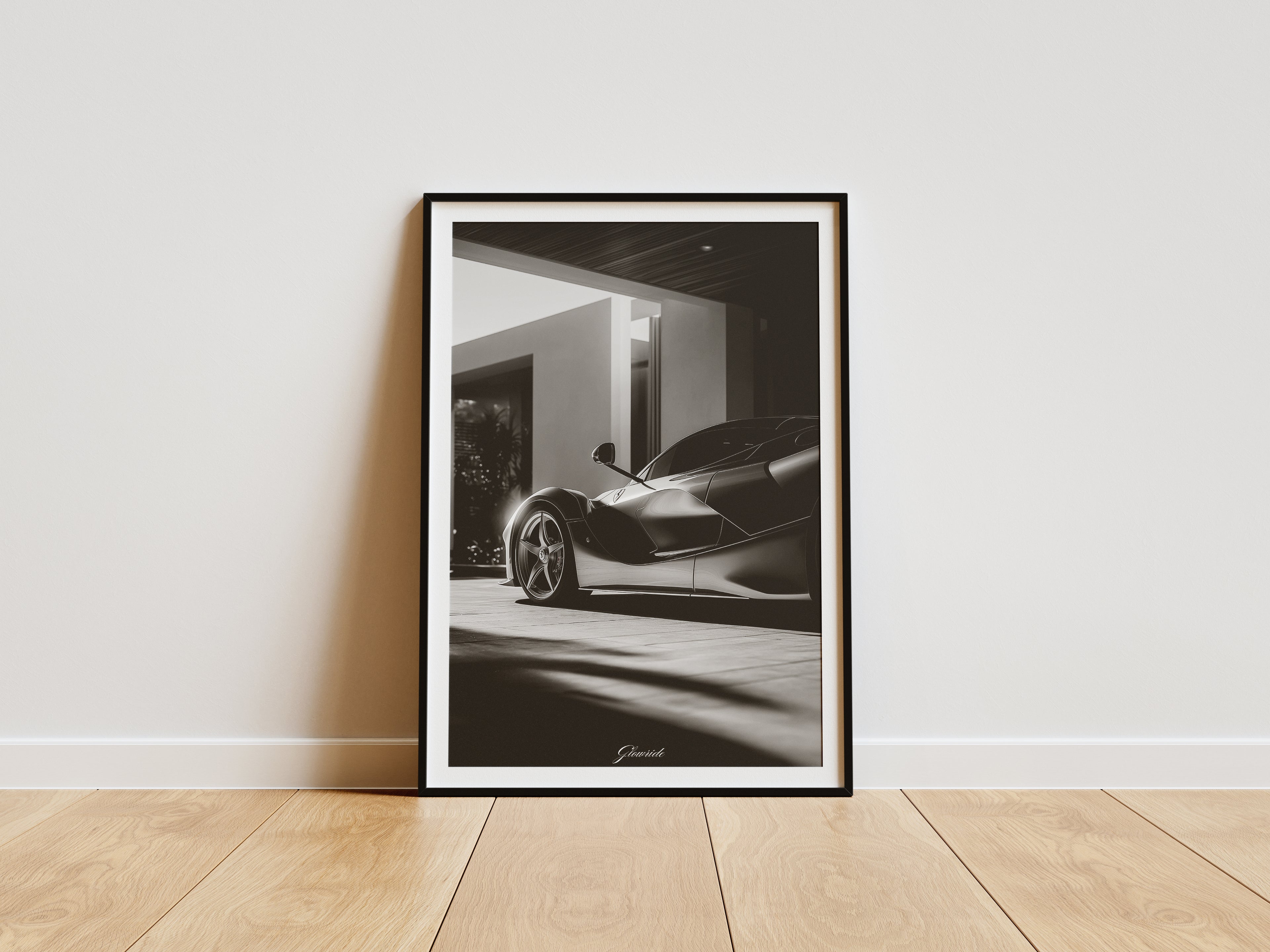 LaFerrari Poster Luxury Line – Schwarz-Weiß Auto-Kunstwerk