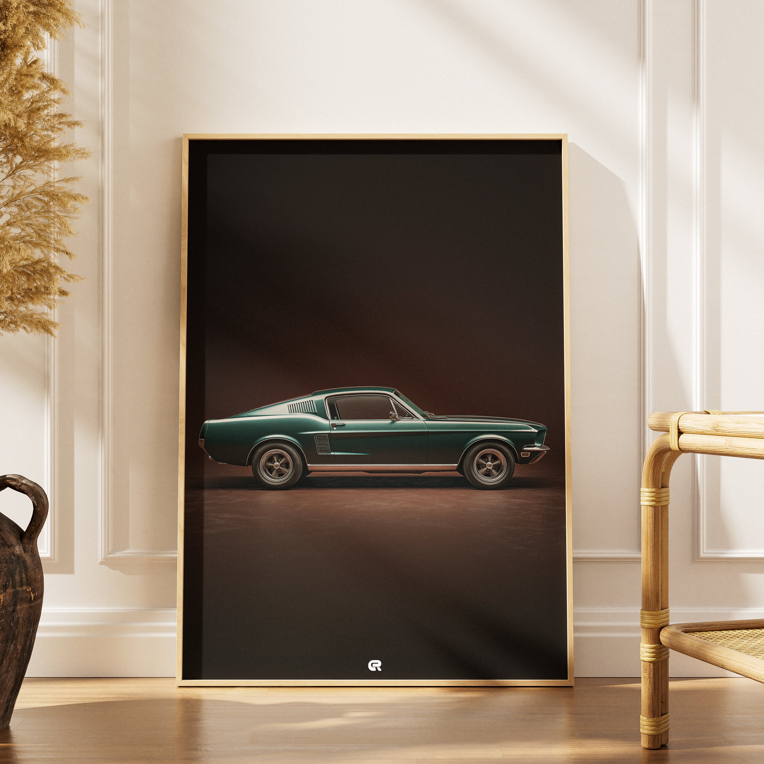 Ford Mustang Poster Clean Classic – künstlerische Auto-Illustration