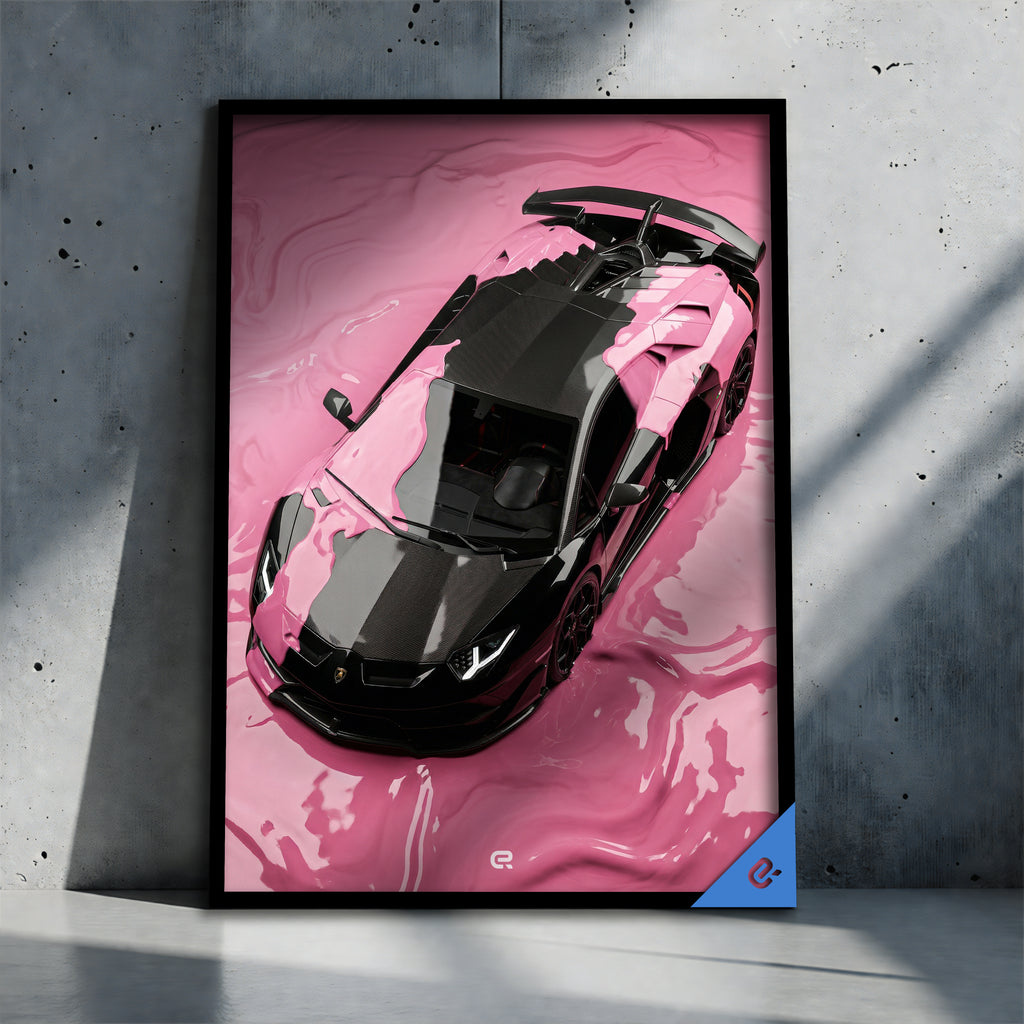 Surreal Scene Huracan color puddle pink
