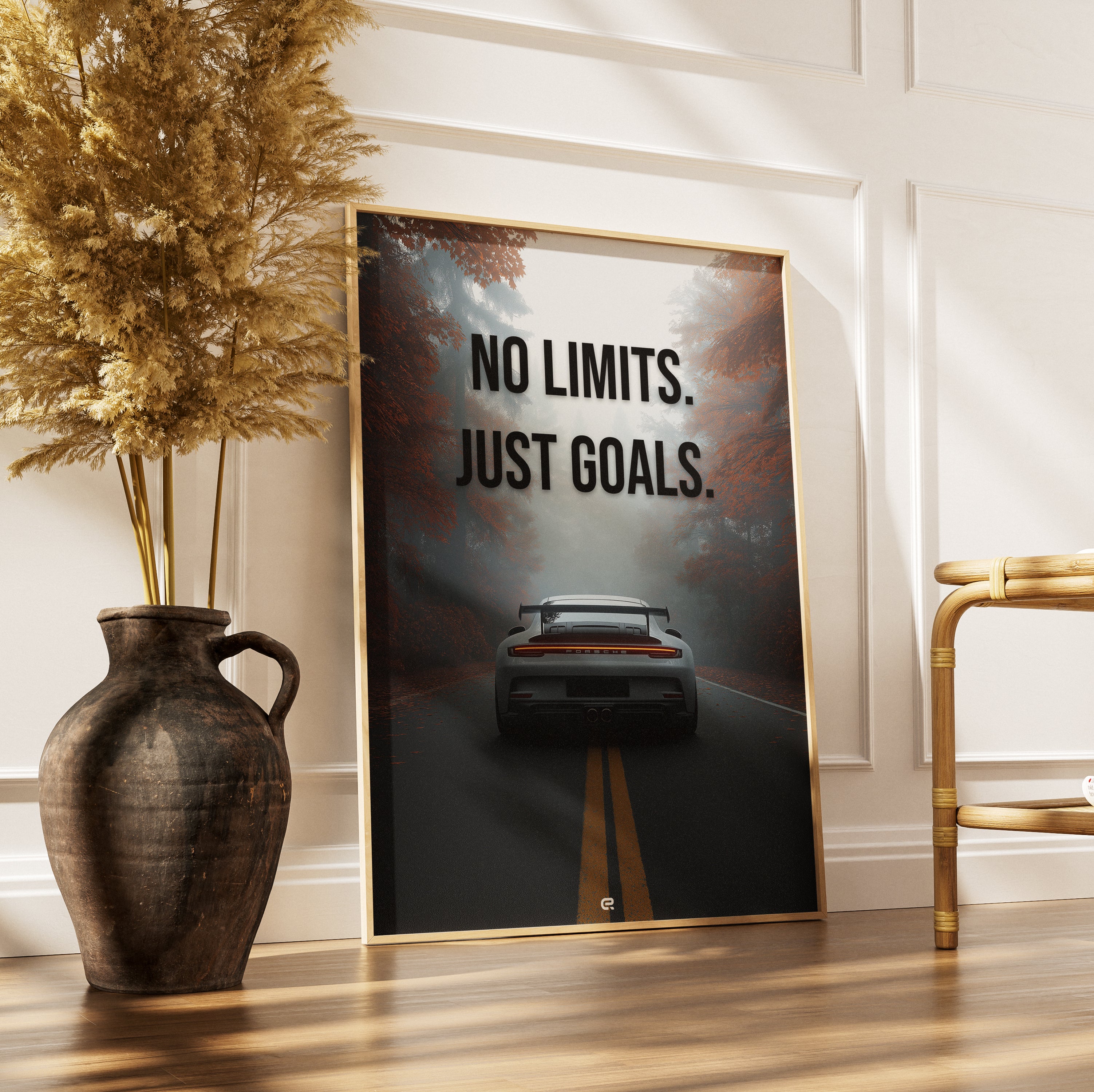 Porsche 911 GT3 RS Wandbild mit Motivationscaption