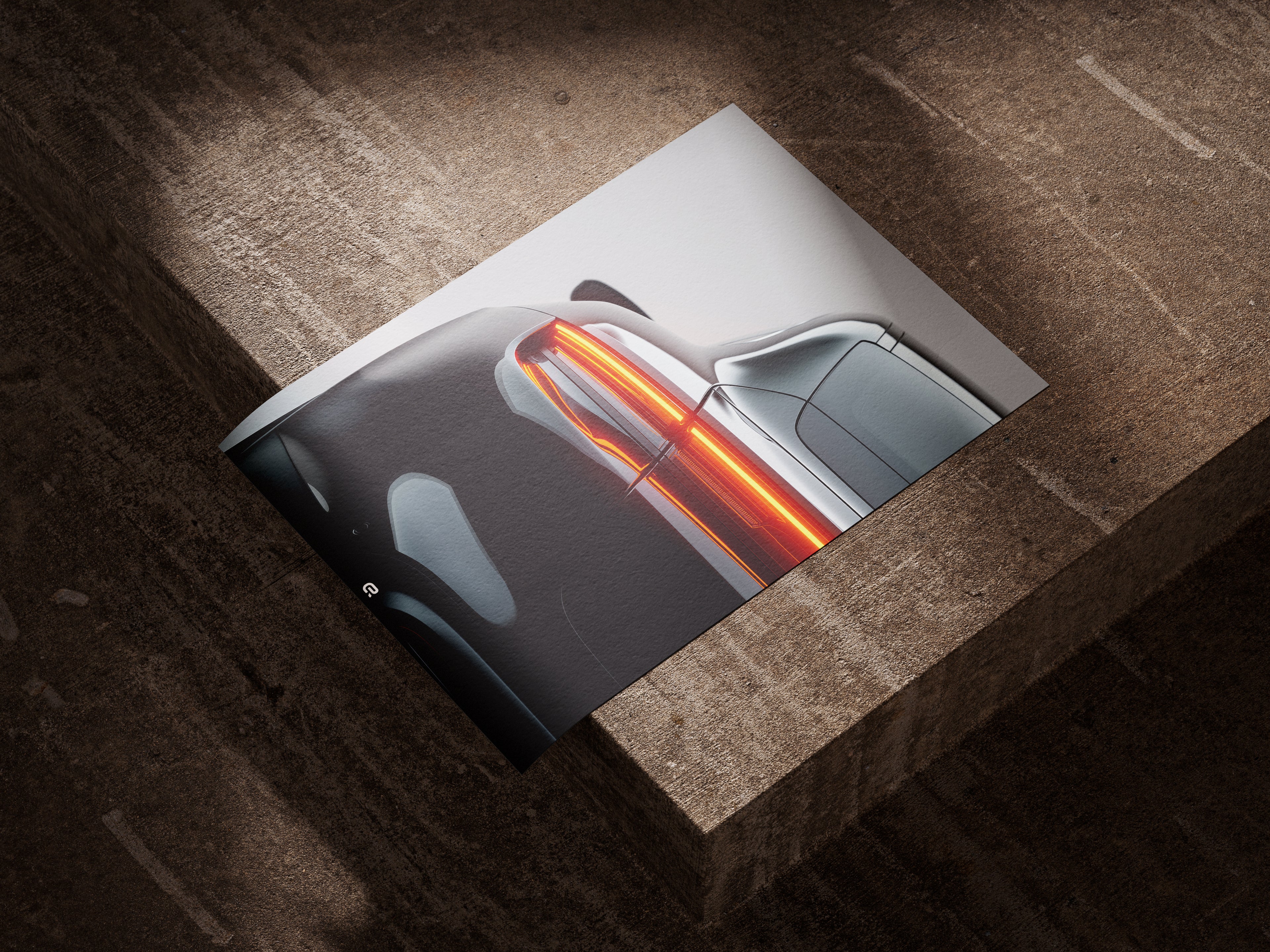 Porsche Panamera Rücklicht Poster Detail Designs – Hochdetaillierte Auto-Illustration