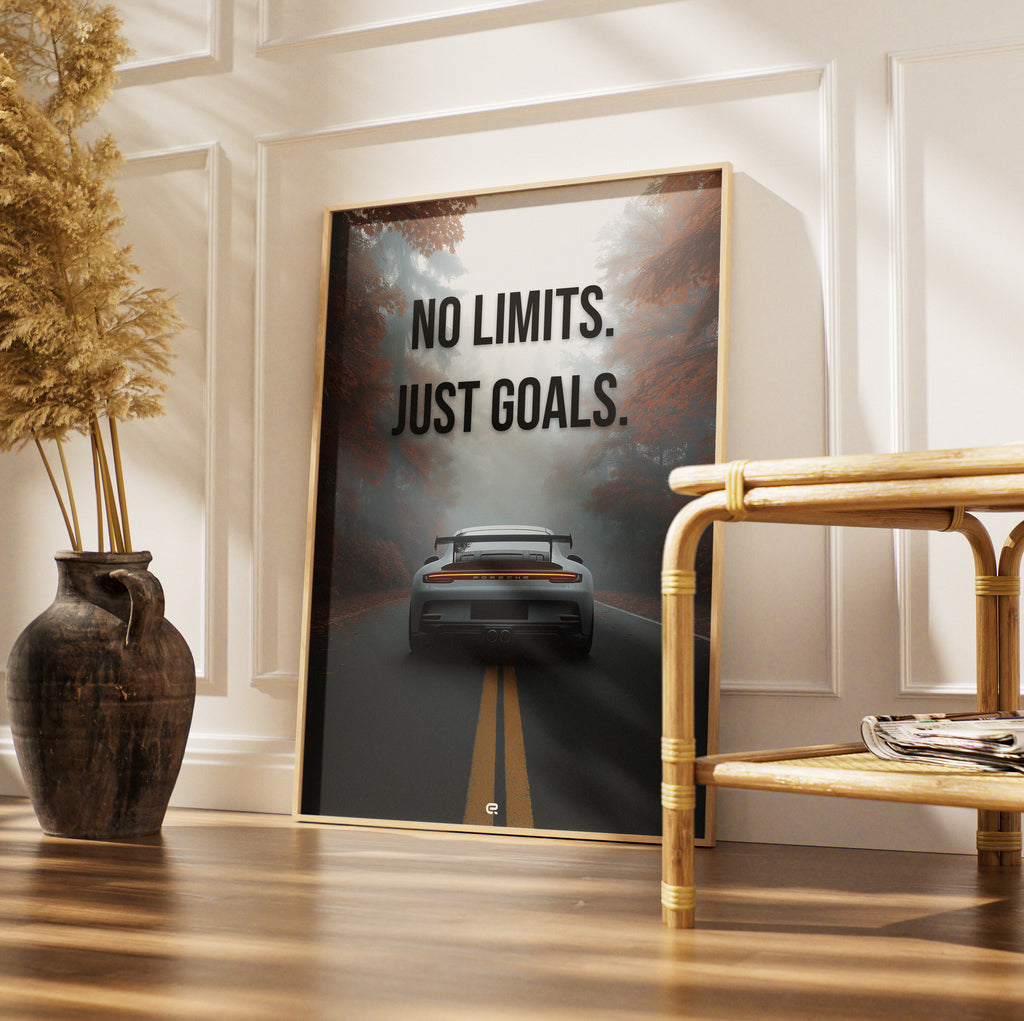 Car Captions Kollektion – Porsche 911 GT3 RS Illustration mit Zitat