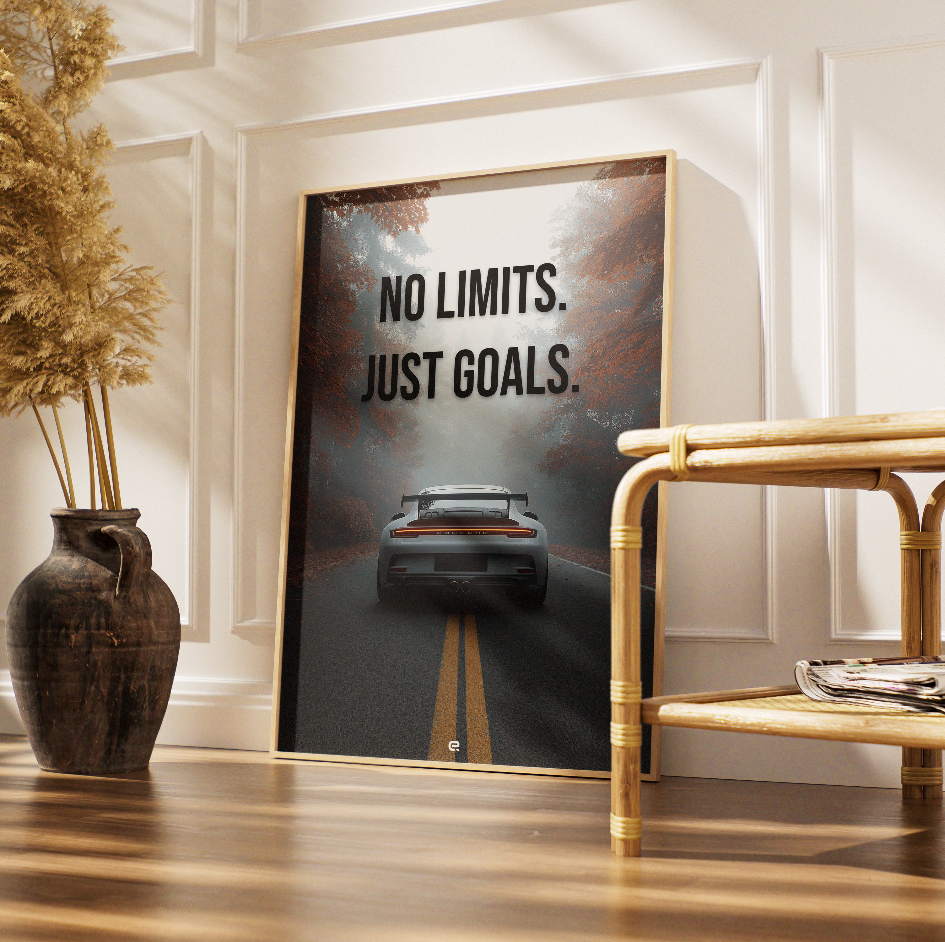 Car Captions Kollektion – Porsche 911 GT3 RS Illustration mit Zitat