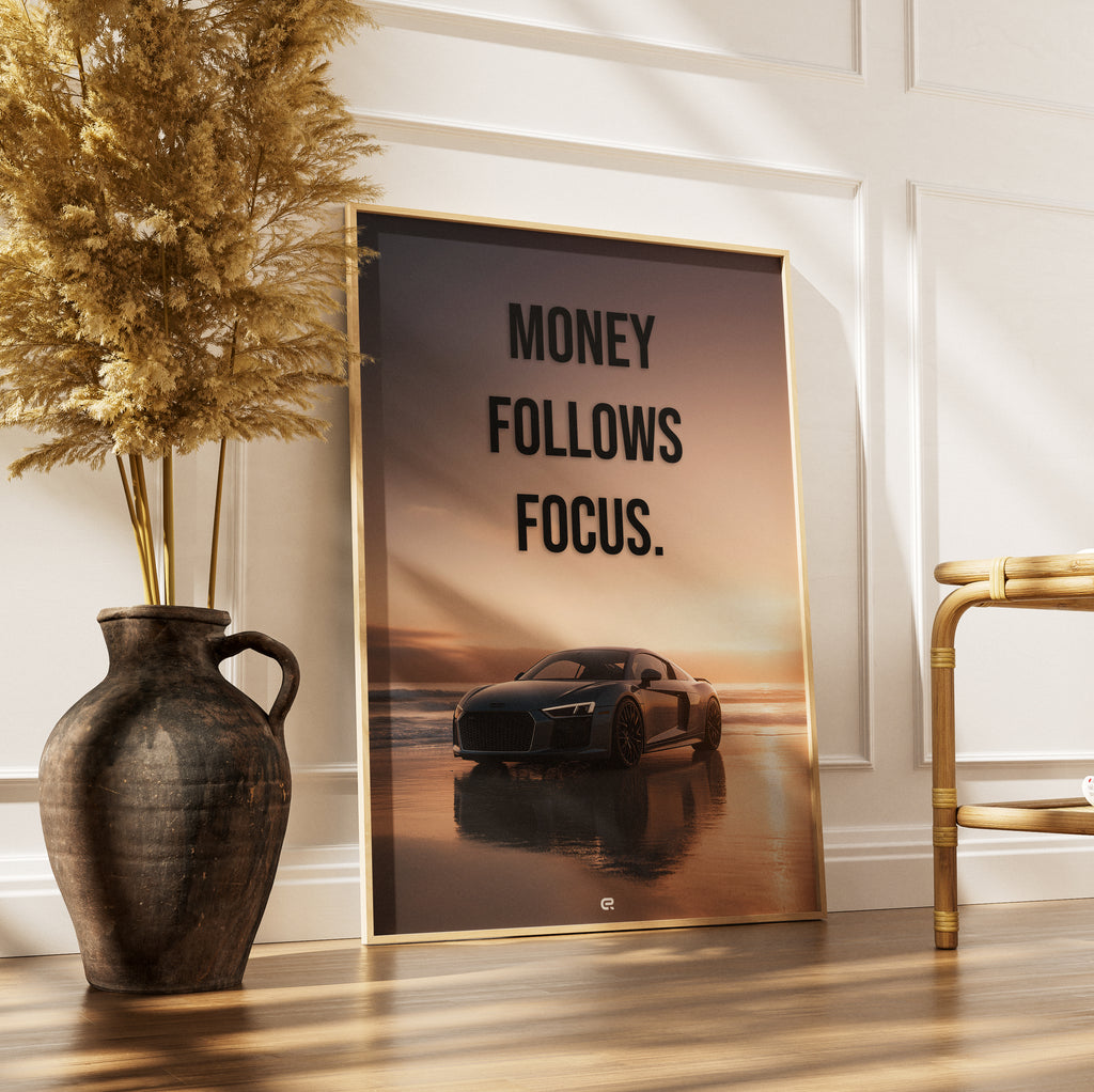 Audi R8 Wandbild mit Motivationscaption