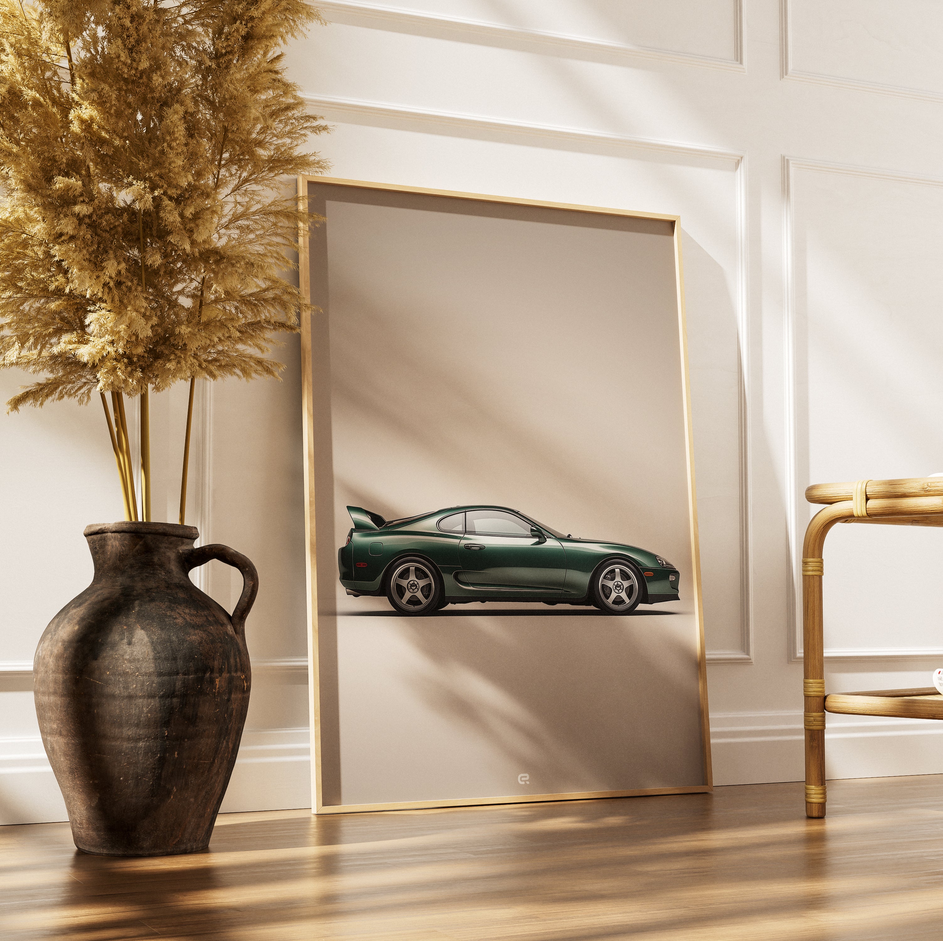 Künstlerisches Wandposter eines Toyota Supra