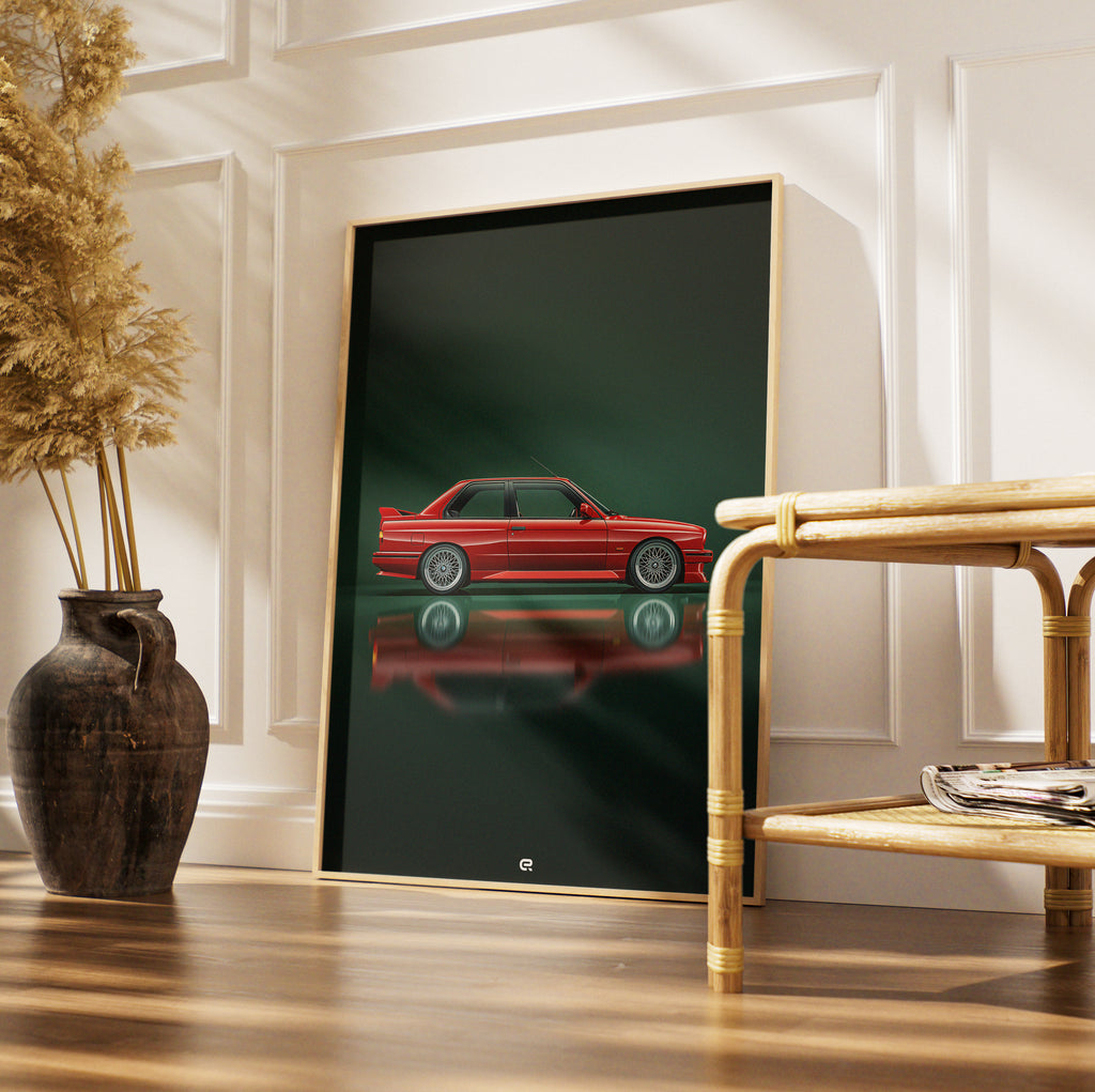 BMW E36 Wandbild für Autoliebhaber